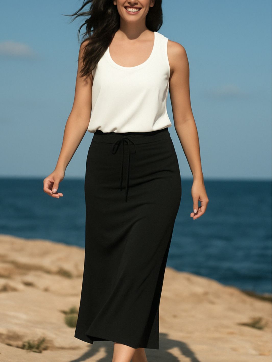 Easy MAXI skirt Black