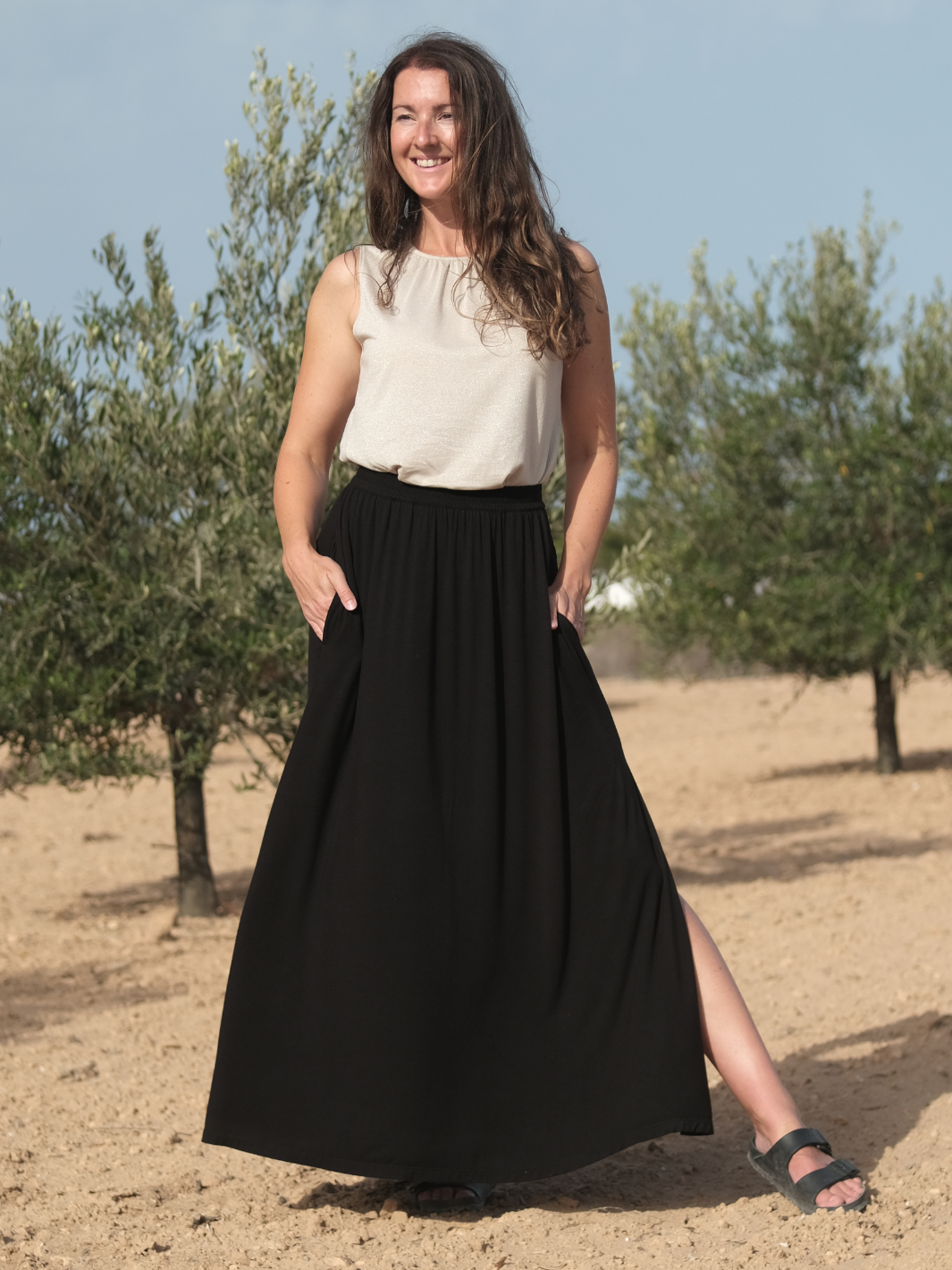 Flowy MAXI skirt Black